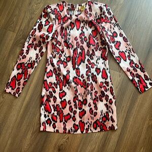 H&M Long Sleeve Pink and Red Leopard Print Dress- Special edition!